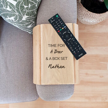 Personalised Message Wooden Sofa Armchair Tray, 4 of 7