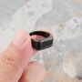 Engraved Black Rectangle Signet Ring, thumbnail 1 of 11