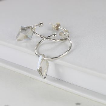 Personalised Silver Hoop Earrings With Charms, 4 of 12