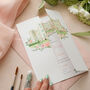 Pink Folded Venue Illustration Wedding Invitation, thumbnail 6 of 9