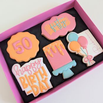 Personalised Milestone Birthday Biscuit Gift Set, 7 of 7