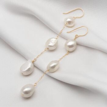 Savannah Long Pearl Earrings, 3 of 4