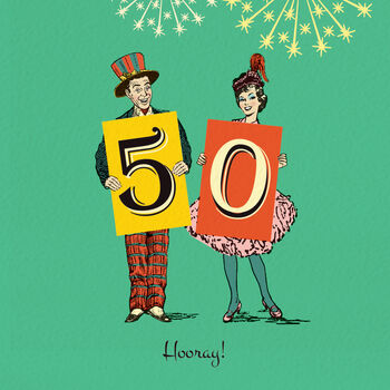Funny 50th Birthday Card ‘50 Hooray!’, 2 of 4