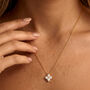 Gold Or Silver Moissanite Flower Necklace, thumbnail 3 of 7