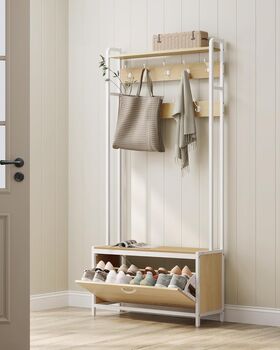 Coat Rack Hall Tree With Bench And Shoe Storage, 3 of 11