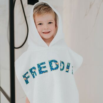 Personalised Cotton Children's Hooded Poncho, 7 of 11