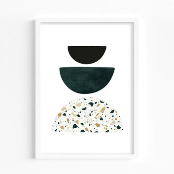 Green And Terrazzo Abstract Shapes 02 Art Print, 4 of 7