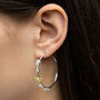 Butterfly And Flower Hoop Earrings, thumbnail 2 of 3