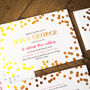 Confetti Swirl Foil Wedding Invitation, thumbnail 2 of 10