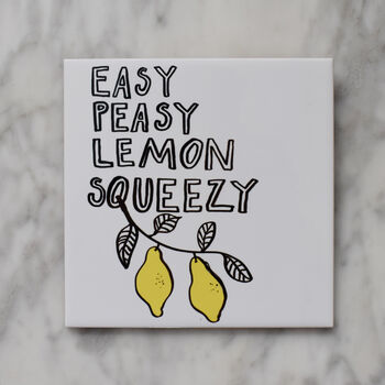 Easy Peasy Lemon Squeezy Ceramic Tile, 4 of 5