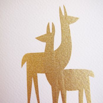 Handmade Gold Foil Llama Couple Birthday Card, 6 of 8