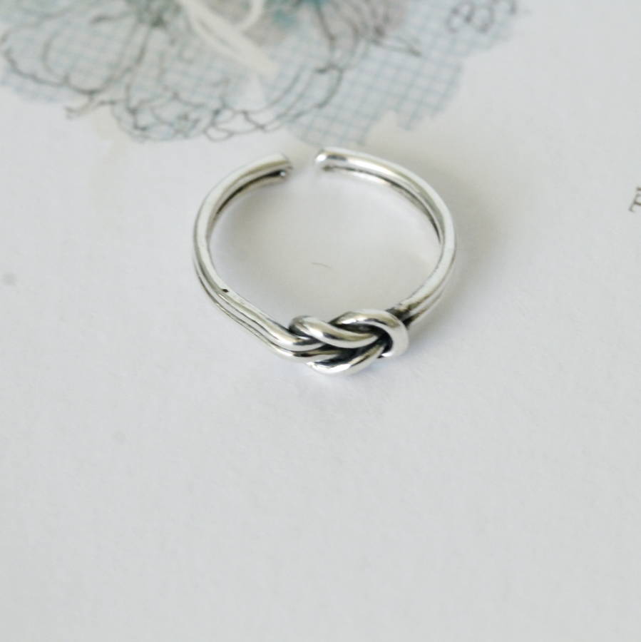 sterling silver love knot ring by attic