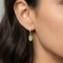 Nekomeishi Semi Precious Green Cats Eye Earrings, thumbnail 5 of 5