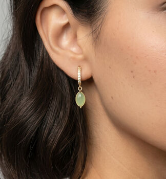 Nekomeishi Semi Precious Green Cats Eye Earrings, 5 of 5