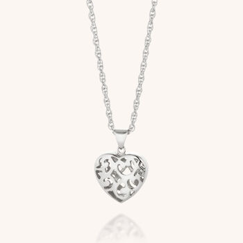 Filigree Heart Necklace Sterling Silver, 5 of 8