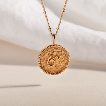 Brave Gold Vermeil Plated Shorthand Coin Necklace, 4 of 8