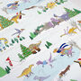 Christmas Winter Scene Dinosaur Wrapping Paper, thumbnail 4 of 4