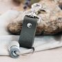 Custom Country Grey Leather Travel Keyring Gift Set, thumbnail 2 of 4