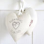 Personalised Wedding Or Anniversary Hanging Heart Gift For Couple, thumbnail 1 of 12