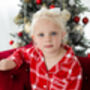 Family Xmas Personalised Embroidered Red Check Pyjamas, thumbnail 3 of 9