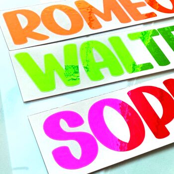 Bold Vinyl Name Decals For Phones Cups And Toys, 6 of 9