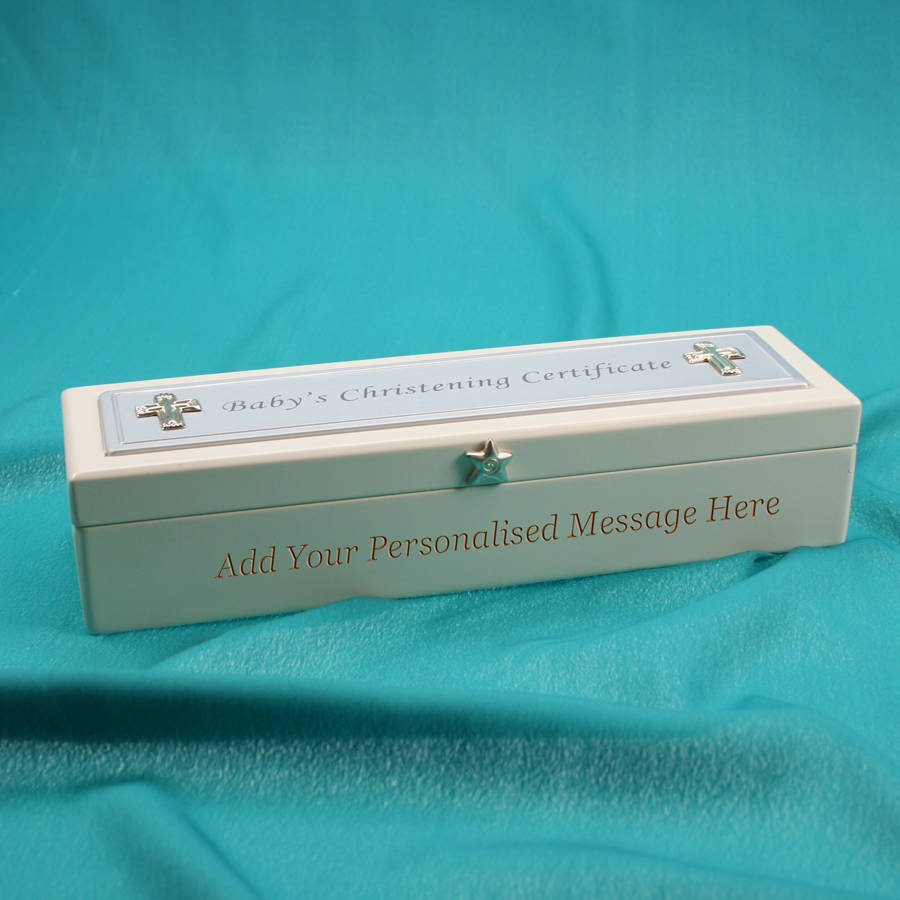 Personalised Baby Christening Certificate Holder By