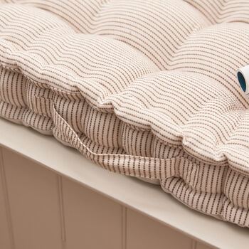Riseley Cotton Stripe Bench Cushion, 4 of 6