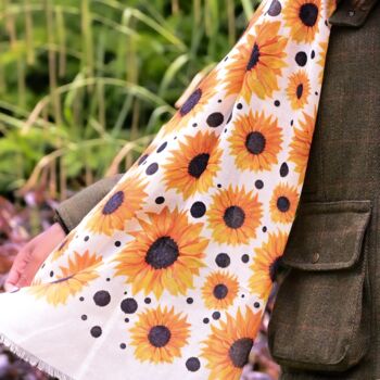 Sunflower Print Scarf In Personalised Gift Box, 4 of 7