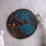 Verdigris Green Handmade Copper Wall Clock, Handmade Copper Patina Design, thumbnail 4 of 4