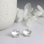 Silver Buttercup Flower Stud Earrings, thumbnail 2 of 5