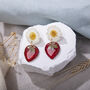 Strawberry And Daisy Pressed Flower Resin Earrings, thumbnail 4 of 4