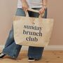 Personalised Cotton Canvas Slogan Tote Bag In Navy Blue Font, thumbnail 1 of 4