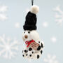 Personalised Spotty Felt Dog Christmas Tree Decoration, thumbnail 4 of 5
