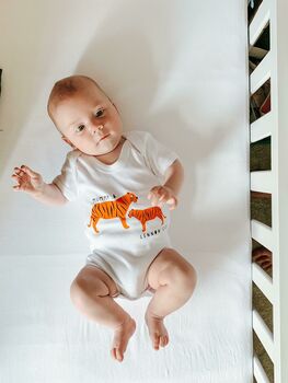 Tiger And Cub Personalised Babygrow, 6 of 6