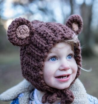 Handmade Little Bear 'Be Brave' Bonnet, 6 of 6