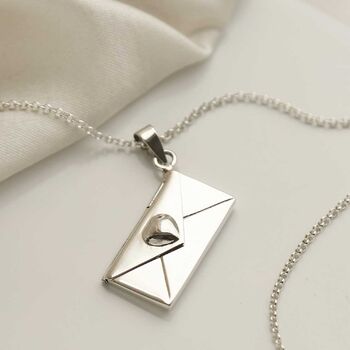 Sterling Silver Love Letter Envelope Necklace, 2 of 10