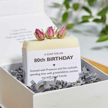 Personalised 80th Birthday Soap Gift, 2 of 4