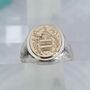Silver And 9ct Gold Textured Signet Ring With 9ct Inlay, thumbnail 6 of 12