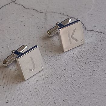 Personalised Silver Word Game Cuff Links, 2 of 8