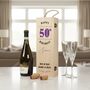 50th Birthday Hinged Wooden Bottle Gift Box, thumbnail 1 of 3