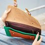 Multicoloured Recycled Leather Satchel, thumbnail 3 of 11
