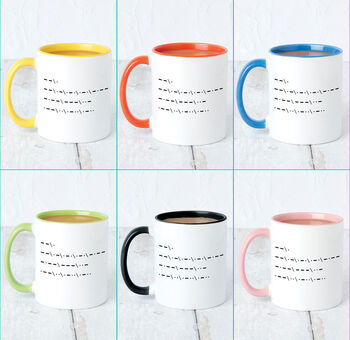 Morse Code Marriage Proposal 'Will You Marry Me' Mug, 3 of 8