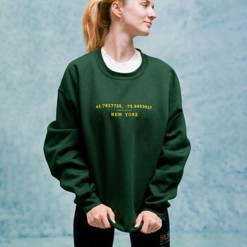 Personalised Coordinates Embroidered Sweatshirt, 2 of 8