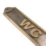Custom Wc Sign Brass Plaque With Vintage Finish, thumbnail 3 of 11