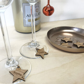 Personalised Christmas Star Wine Glass Charms, 4 of 12