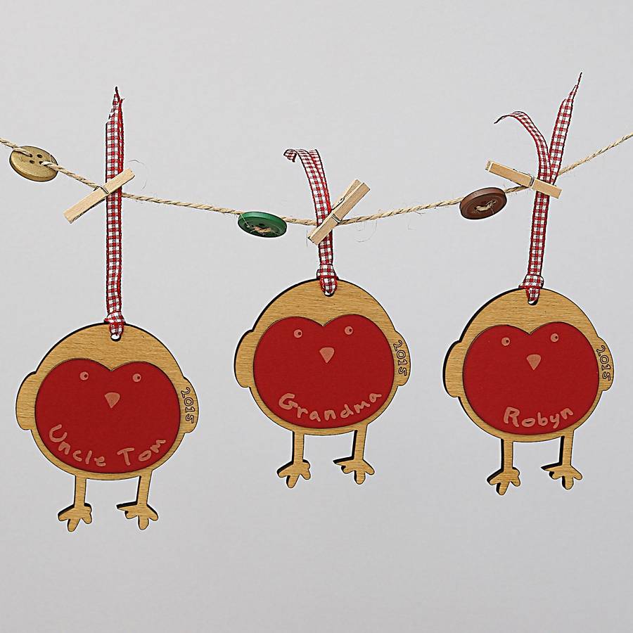 Eight Personalised Robin Keepsake Tags