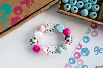 Personalised Kitten Wooden Bead Making Kit, 6 of 9