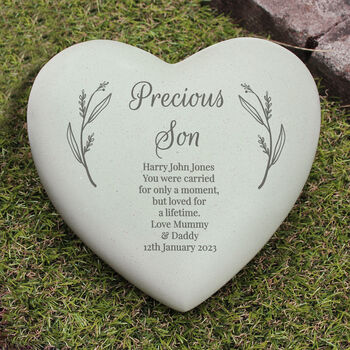 Personalised Free Text Heart Memorial, 3 of 6