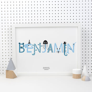 Children's Name Print With Animal Characters, 4 of 6