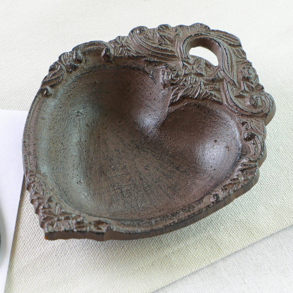 Cast Iron Heart Trinket Dish Gift By Dibor